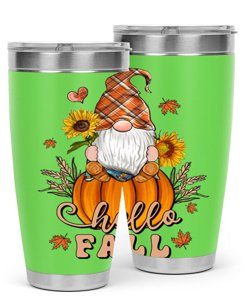 HelloFallAutumnGnome 298#- fall- Tumbler