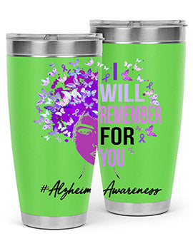 I Will Remember For You Alzheimer Awareness Womens Butterfly 181#- alzheimers- Tumbler