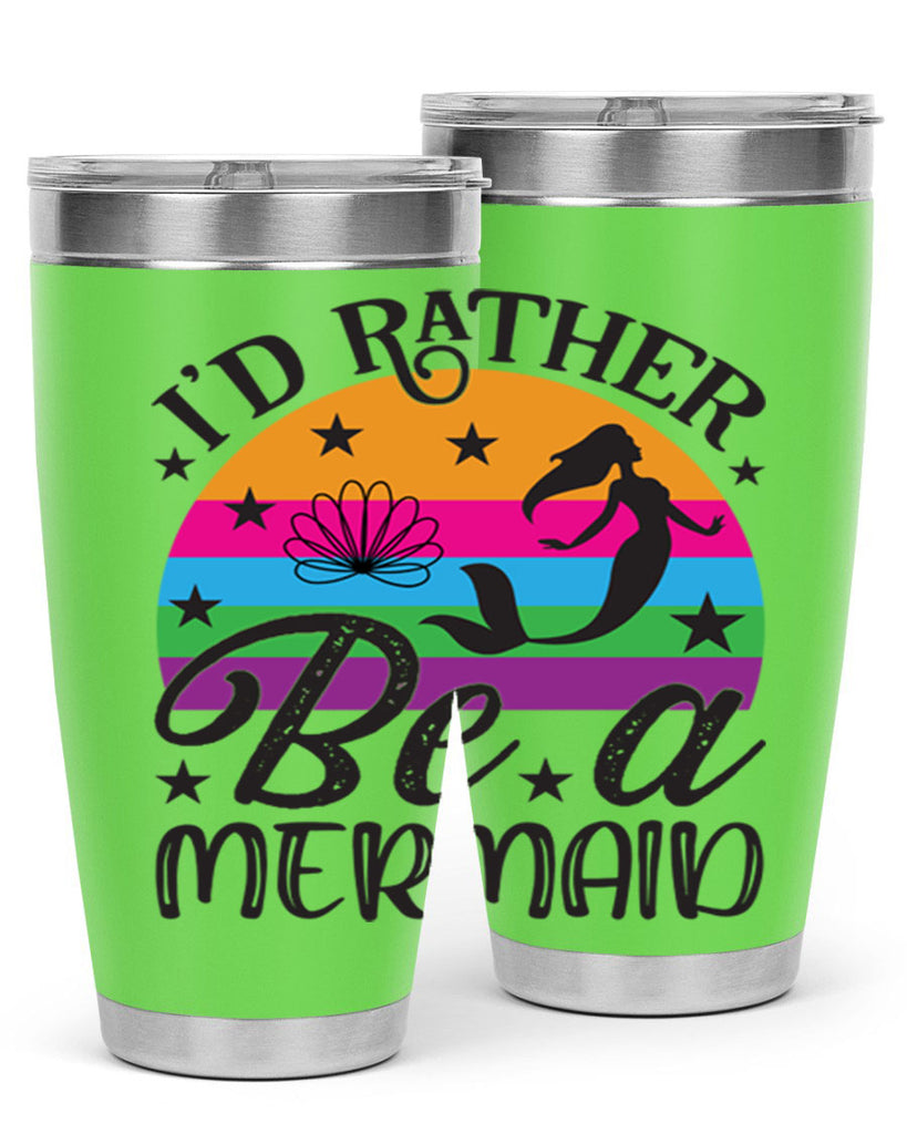 Id rather be a mermaid 236#- mermaid- Tumbler