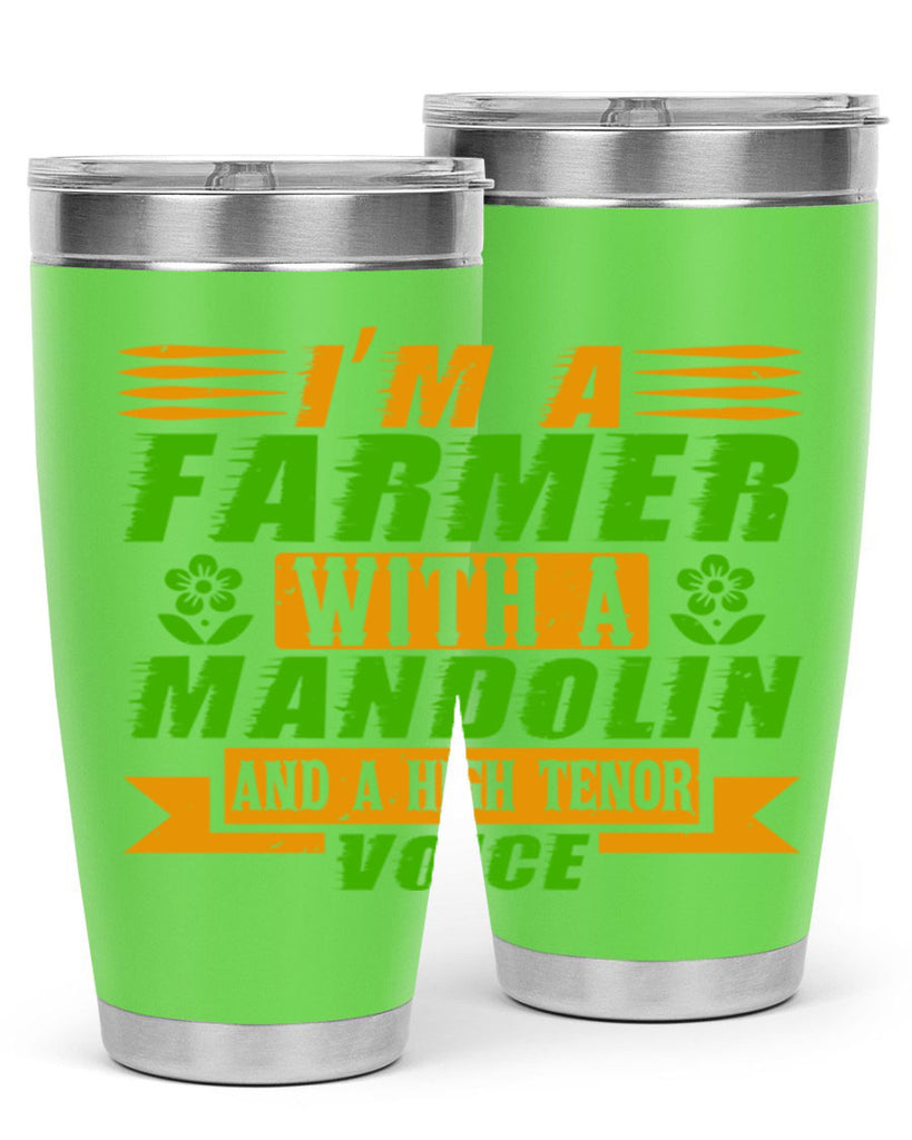 Im A Farmer With a mandolin 48#- farming and gardening- Tumbler