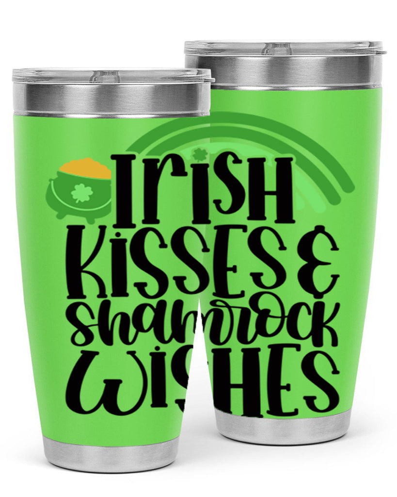 Irish Kisses Shamrock Wishes Style 80#- St Patricks Day- Tumbler