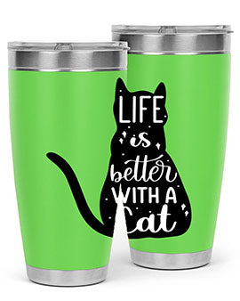 Life Is Better With A Cat Style 98#- cat- Tumbler