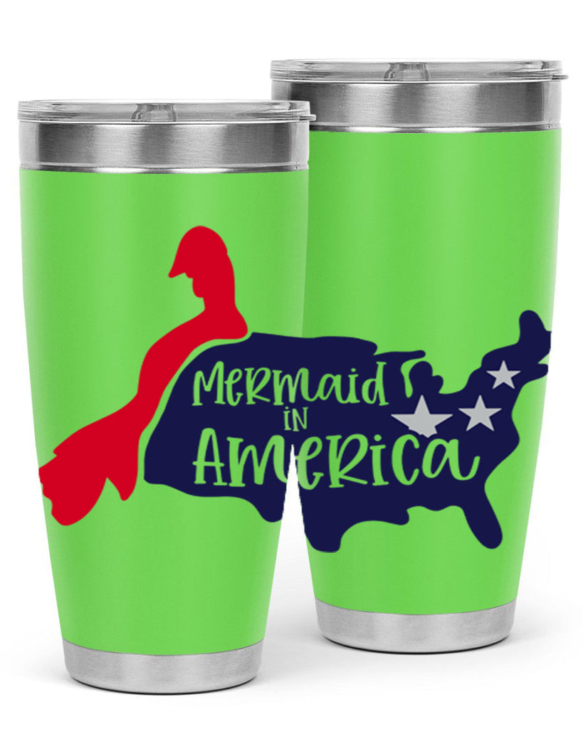 Mermaid In America Style 167#- Fourt Of July- Tumbler