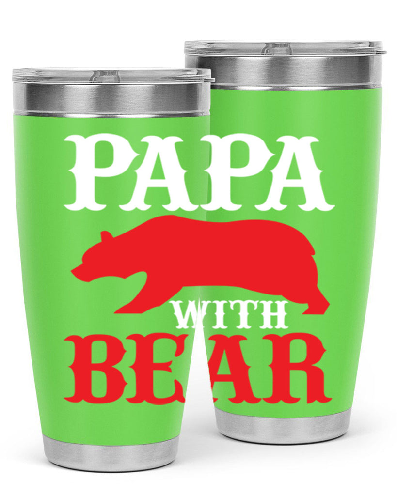 PAPA WITH BEAR 111#- grandpa - papa- Tumbler