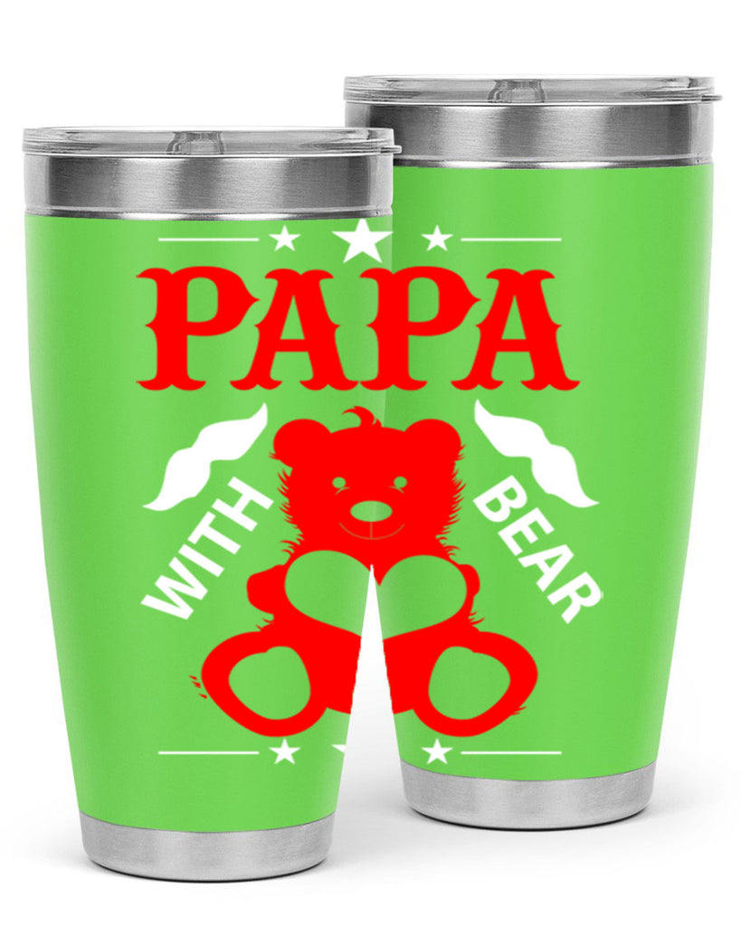 PAPA WITH BEAR 112#- grandpa - papa- Tumbler