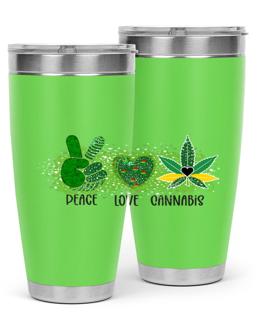 Peace Love Cannabis 215#- marijuana- Tumbler