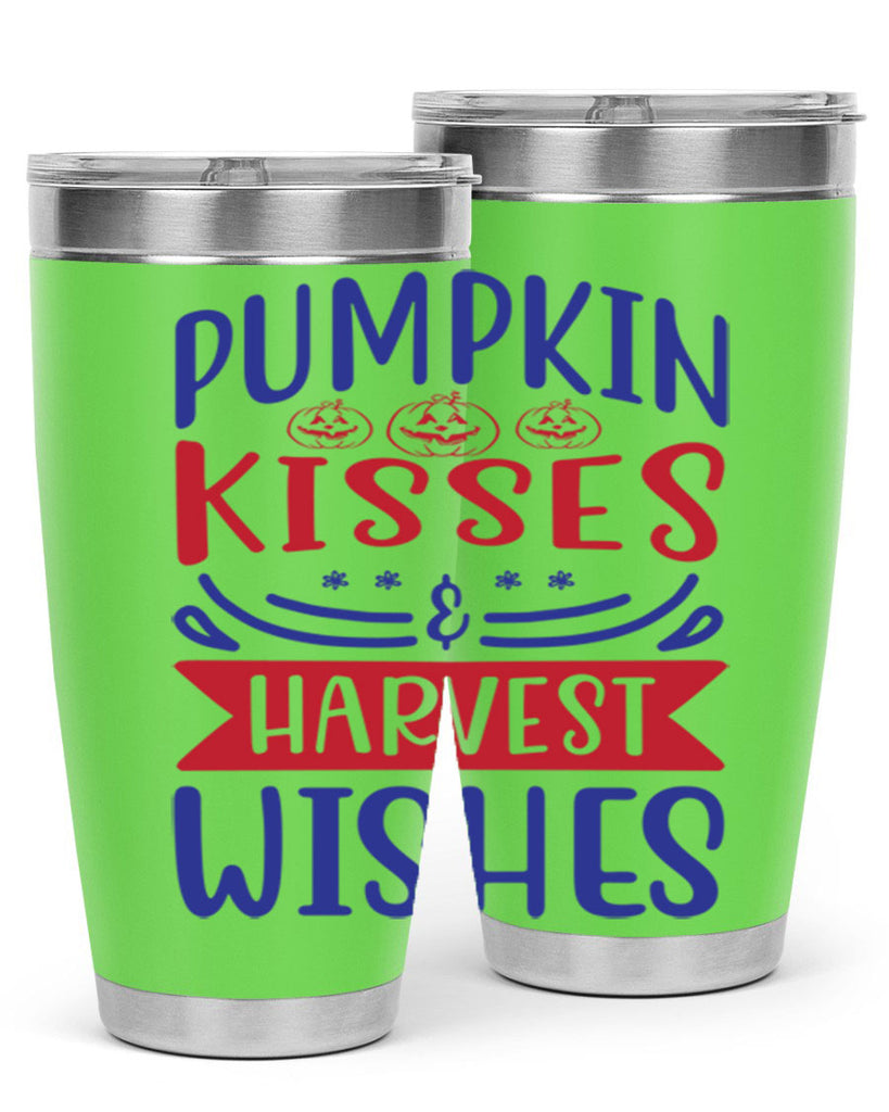 Pumpkin Kisses Harvest Wishes 522#- fall- Tumbler