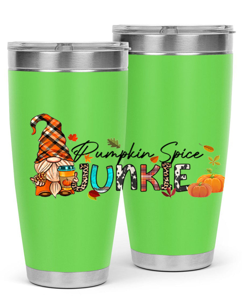 PumpkinSpiceJunkieFallGnome 567#- fall- Tumbler