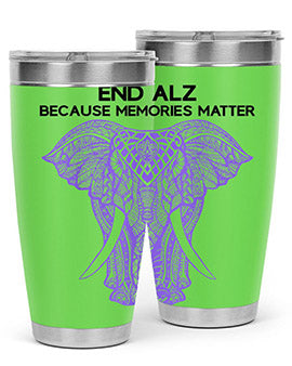 Purple Elephant Alzheimer Awareness 212#- alzheimers- Tumbler