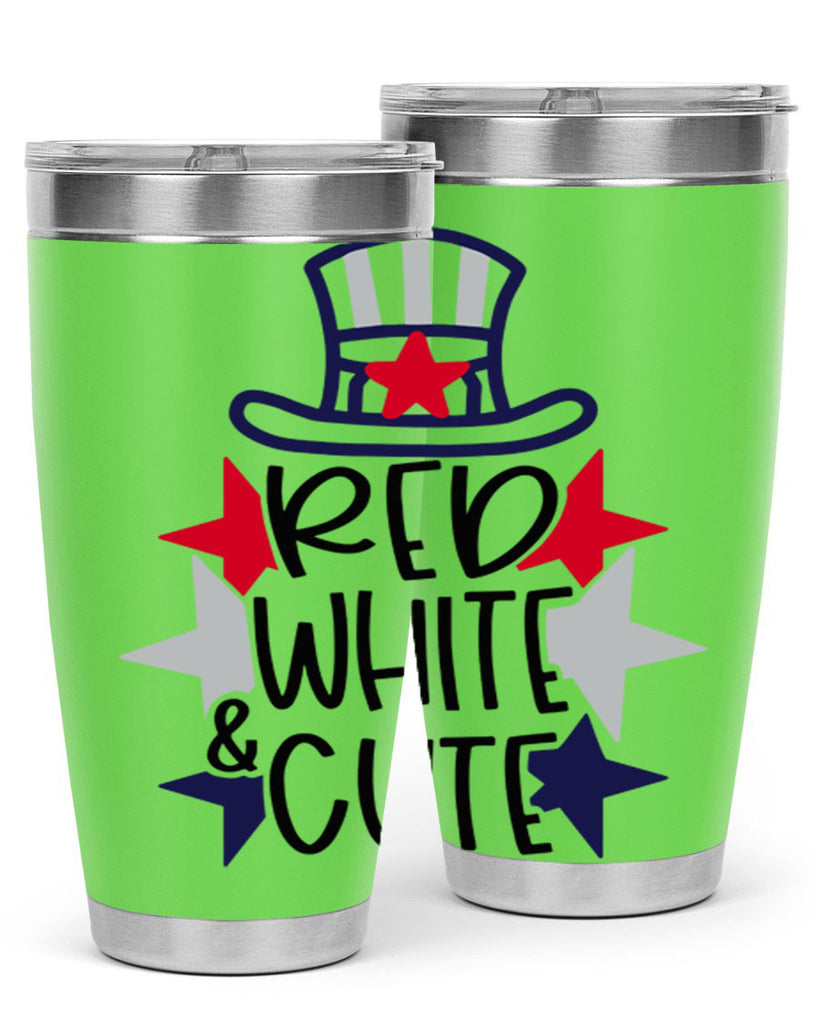 Red White Cute Style 169#- Fourt Of July- Tumbler