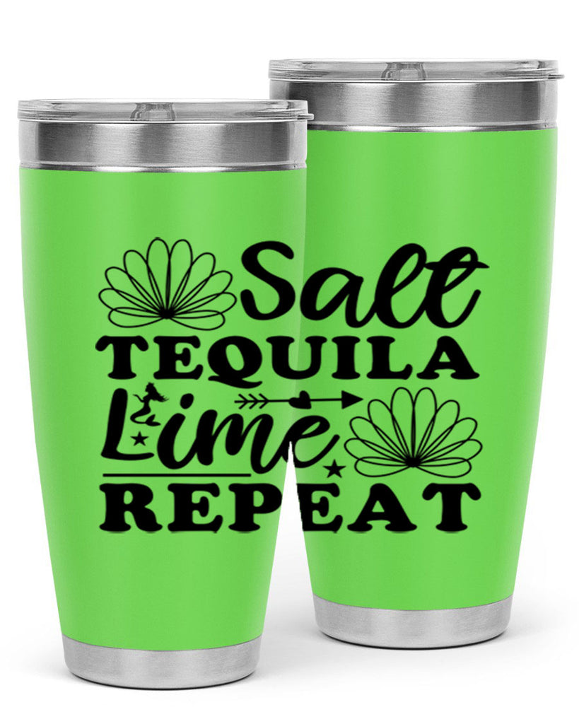 Salt Tequila Lime Repeat 557#- mermaid- Tumbler