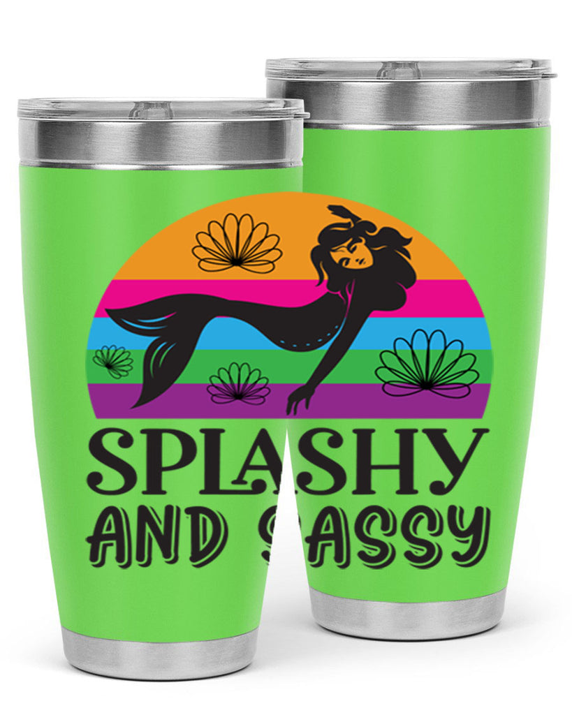 Splashy and sassy 623#- mermaid- Tumbler