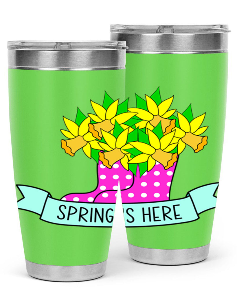 Spring is here daffodil rainboots442#- spring- Tumbler