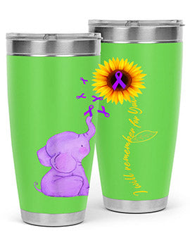 Sunflower Alzheimer Awareness shirt I Will Remember For You 215#- alzheimers- Tumbler