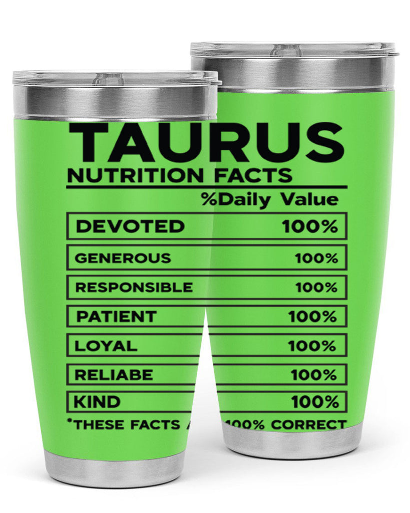 Taurus Nutrition Facts 490#- zodiac- Tumbler