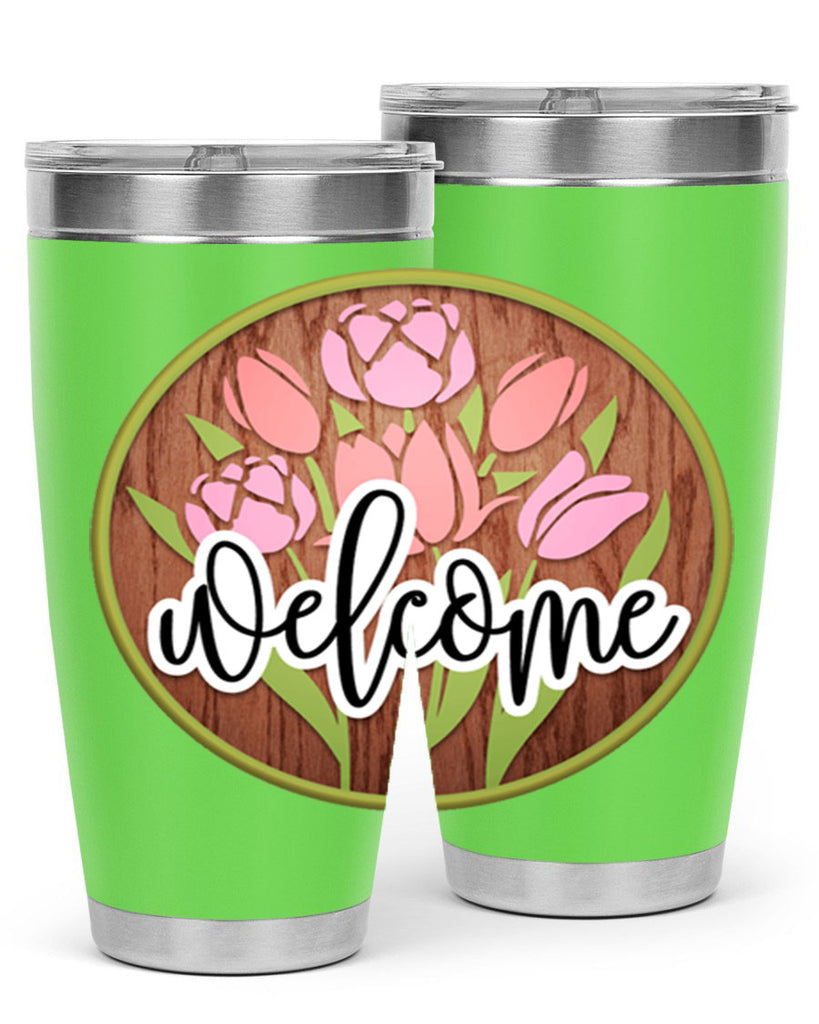 Welcome flowers bouquet Mockup570#- spring- Tumbler