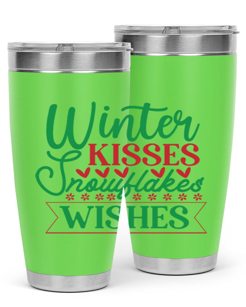 Winter Kisses Snowflakes Wishes 522#- winter- Tumbler