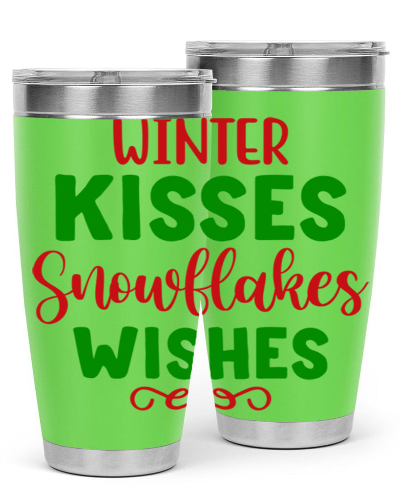 Winter Kisses Snowflakes Wishes 523#- winter- Tumbler