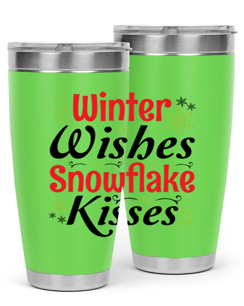 Winter Wishes Snowflake Kisses 568#- winter- Tumbler