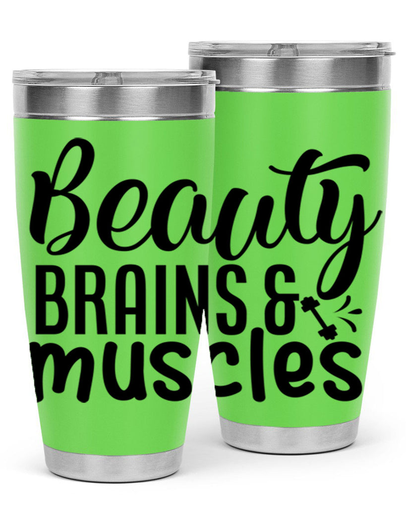 beauty brains muscles 51#- gym- Tumbler