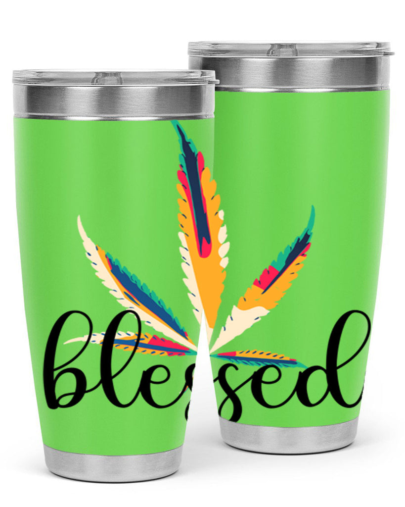 blessed colorful 19#- marijuana- Tumbler