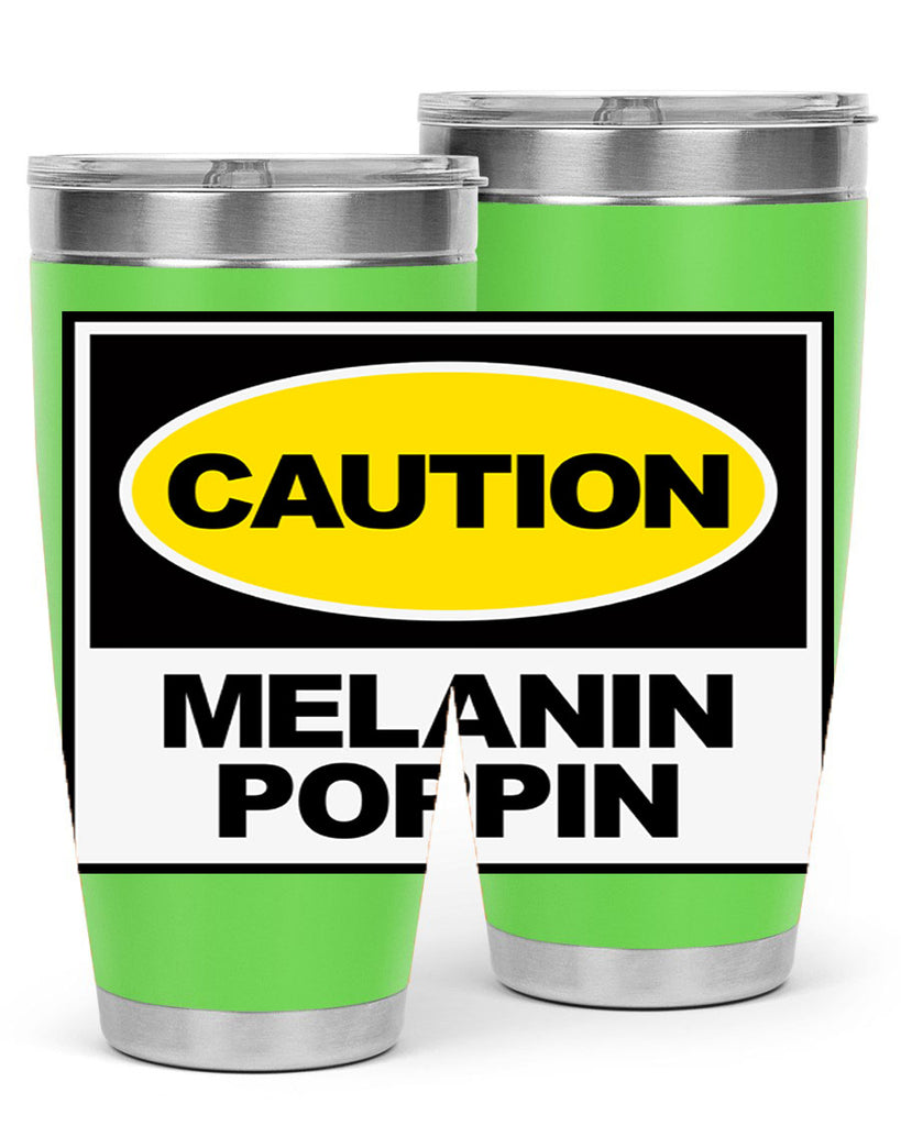 caution melanin poppin 188#- black words phrases- Cotton Tank