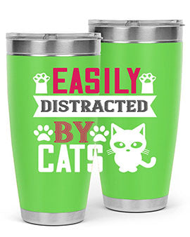 easily distracted by cats Style 47#- cat- Tumbler