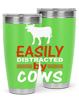 easily distracted by cows Style 4#- cow- Tumbler