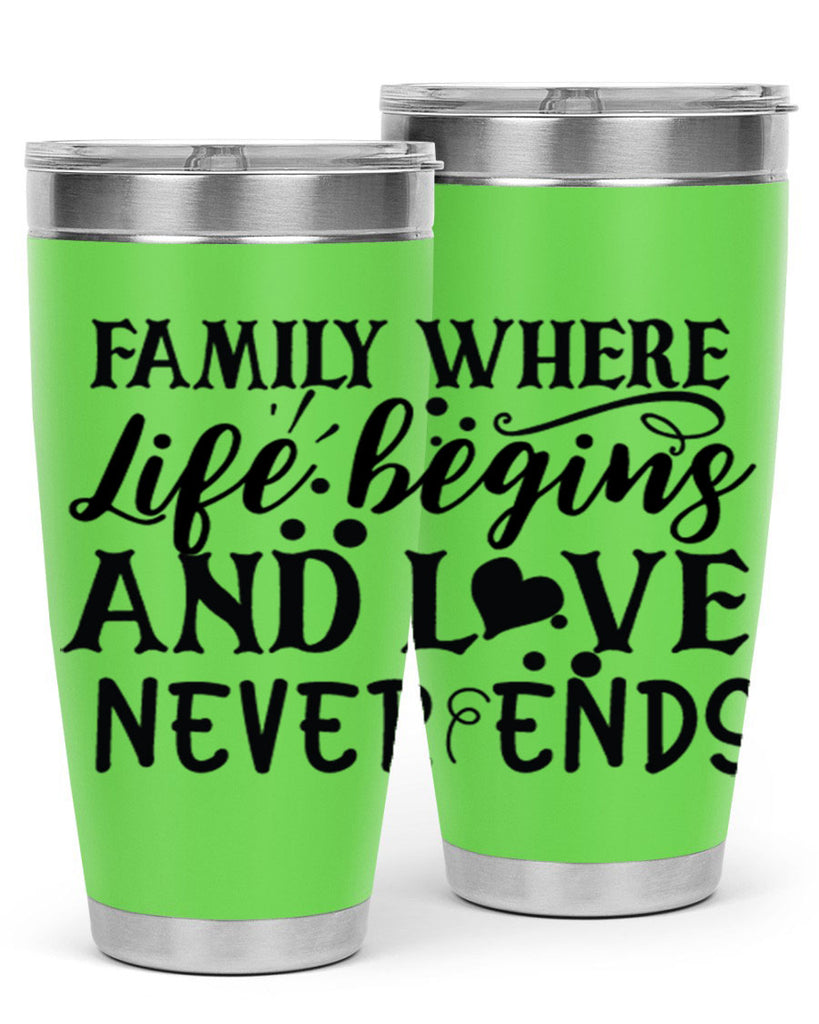 family where life begins and love never ends 33#- family- Tumbler