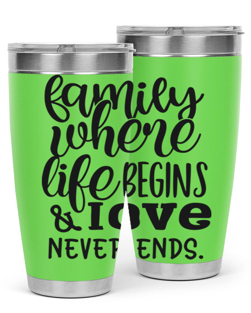 family where life begins love never ends 34#- family- Tumbler