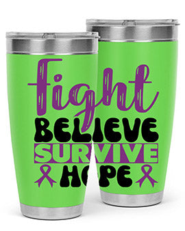 fight believe survive hope 141#- alzheimers- Tumbler