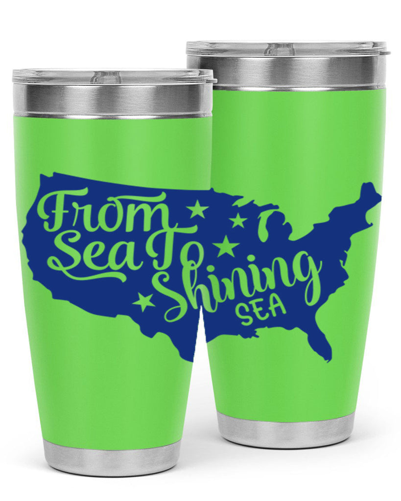 from sea to shining sea Style 52#- Fourt Of July- Tumbler