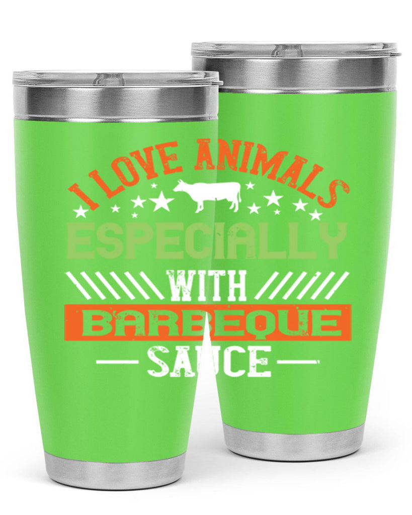 i love animals especially with barbeque sauce 130#- vegan- Tumbler