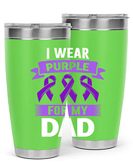 i wear purple for dad 169#- alzheimers- Tumbler