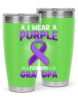 i wear purple for grandpa 172#- alzheimers- Tumbler