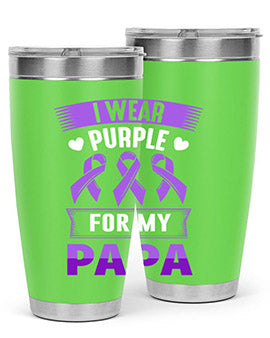 i wear purple for papa 174#- alzheimers- Tumbler