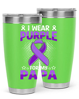 i wear purple for papa 175#- alzheimers- Tumbler