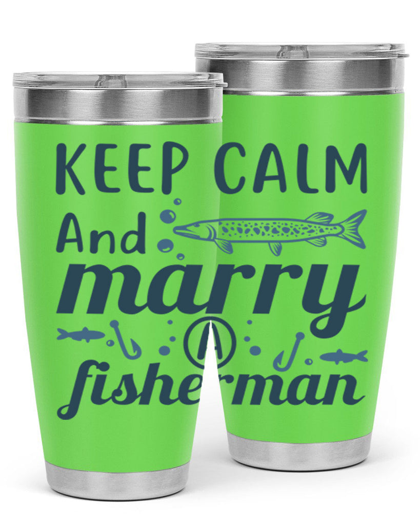 keep calm and merry 66#- fishing- Tumbler