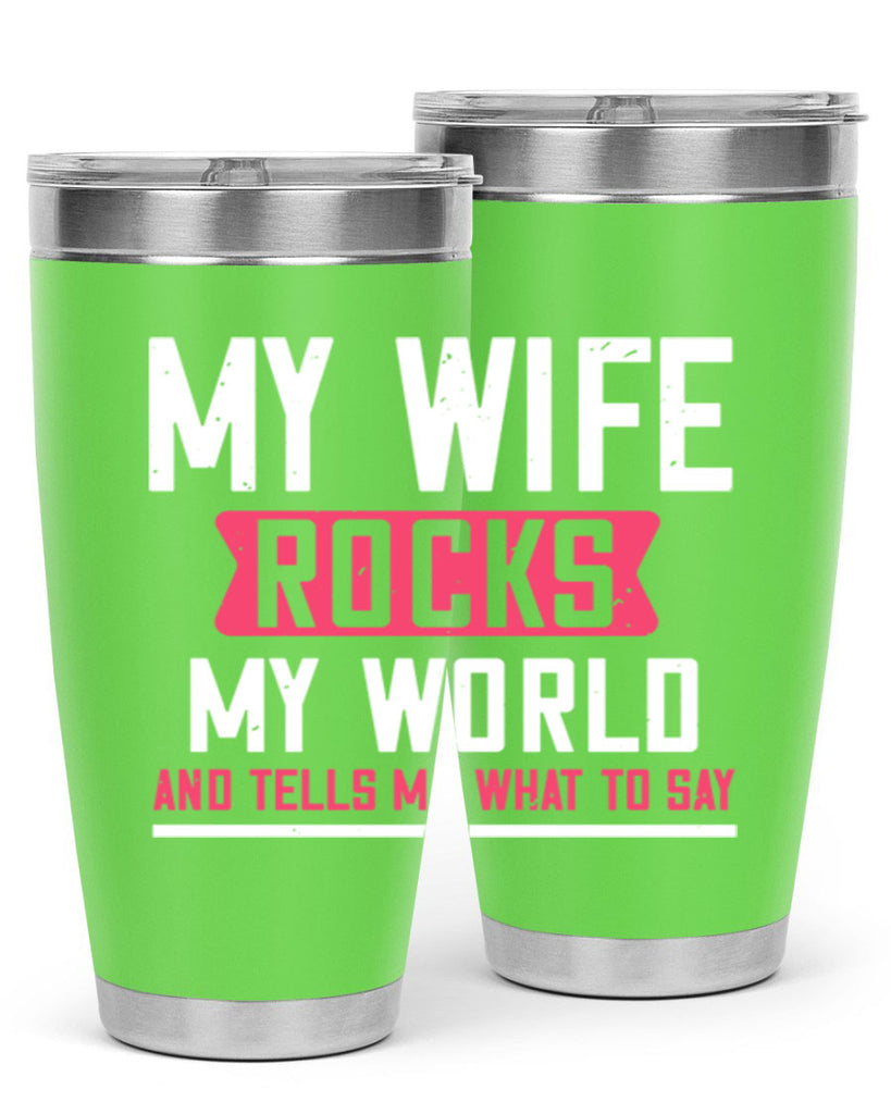 my wife rocks my world 26#- grandpa - papa- Tumbler