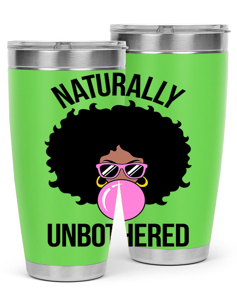 naturally unbothered afro woman 64#- black words phrases- Cotton Tank