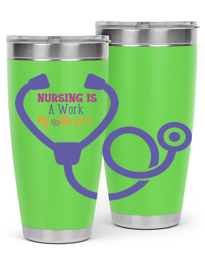 nursing is a work of heart Style 358#- nurse- tumbler