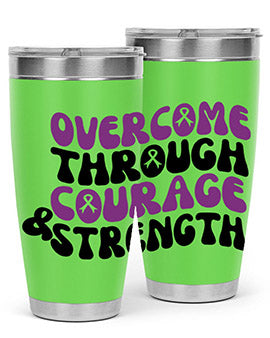 overcome through courage strength 204#- alzheimers- Cotton Tank