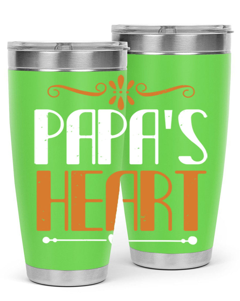 papas heart 13#- grandpa - papa- Tumbler