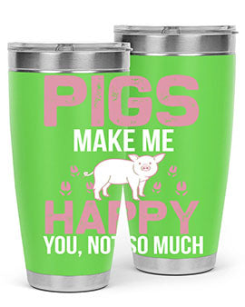 pigs make me happy Style 35#- pig- Tumbler