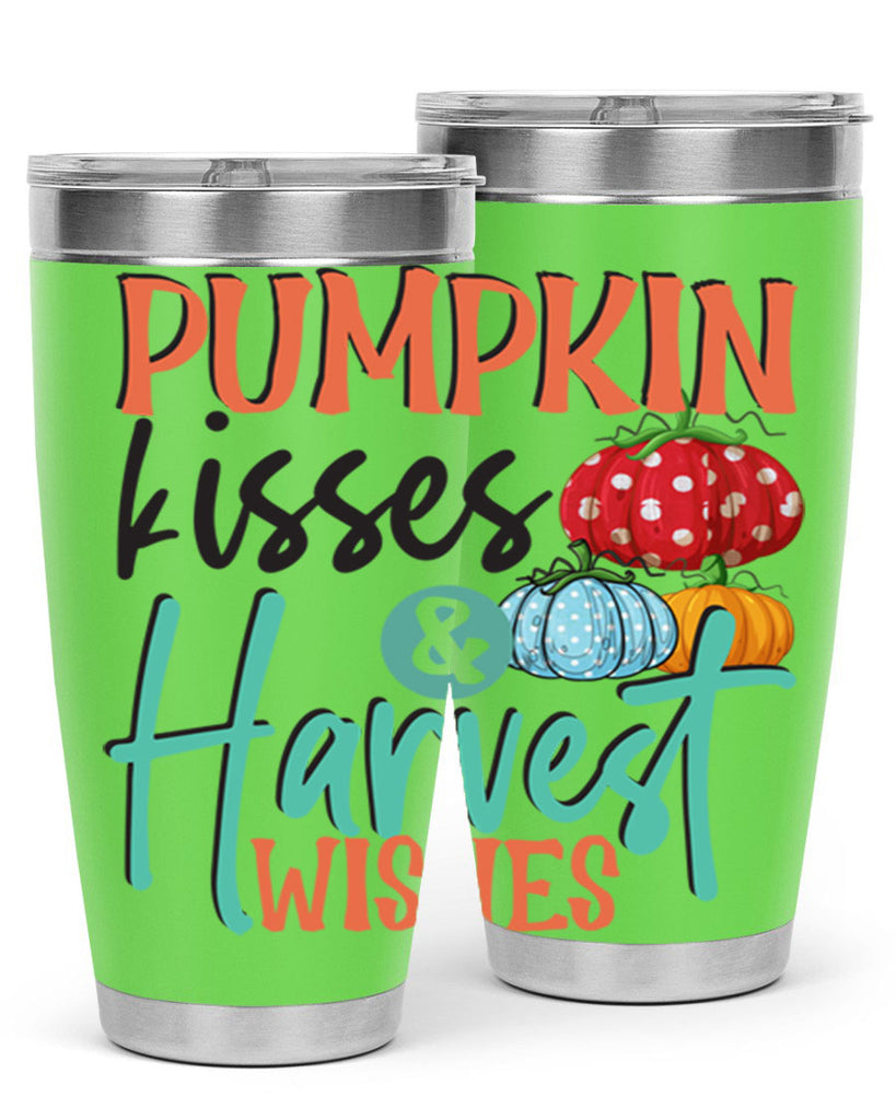 pumpkin kisses harvest wishes 526#- fall- Tumbler