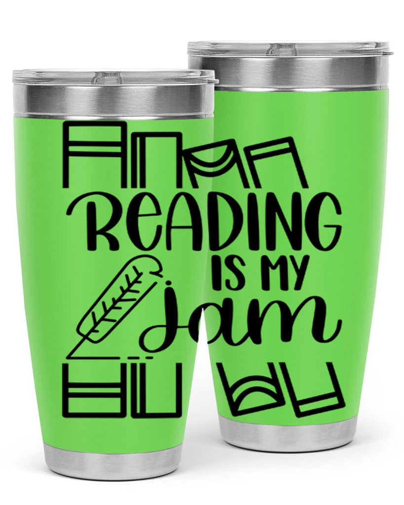 reading is my jam 29#- reading- Tumbler