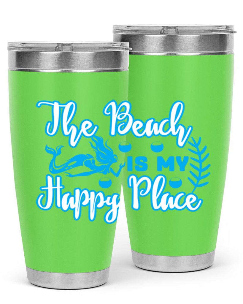 the beach is my happy place 627#- mermaid- Tumbler