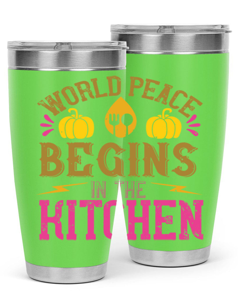 world peace begins in the kitchen 7#- vegan- Tumbler