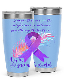 AlzheimerS Awareness Purple Ribbon 17#- alzheimers- Tumbler