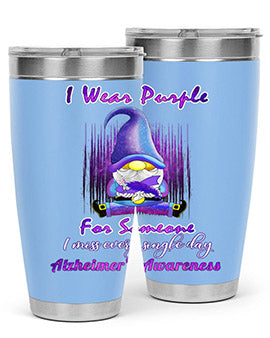 Alzheimers Awareness Products I Wear Purple Ribbon Gnome 22#- alzheimers- Tumbler